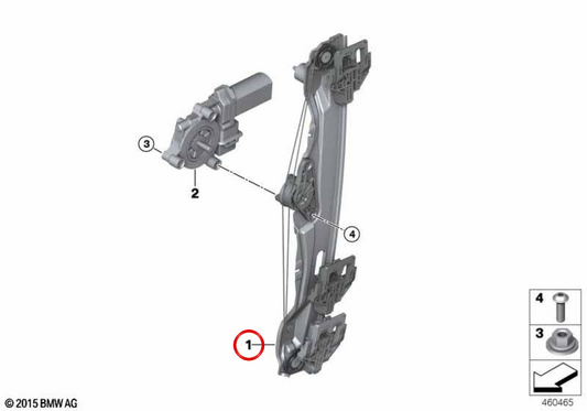 Earrings without left rear engine OEM 51357462605 for BMW F39. Original BMW.