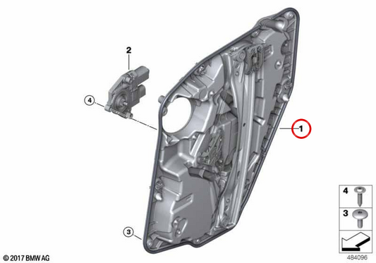 Suporte de porta traseira direita OEM 51357498158 para BMW G08. BMW genuíno.