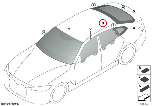 OEM 51357955239 Linkstürtür für BMW G26. Original BMW.