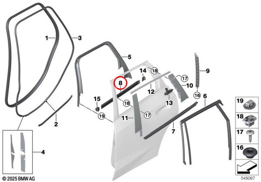 OMD Interior Seally OM 51359451517 pour BMW U11. BMW d'origine.