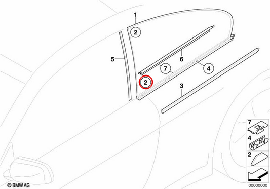 OEM 513671717327 Befestigungsband für BMW E63, G32, F55. Original BMW.