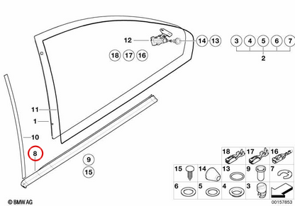 Placa de Enterpeat esquerda 51368194741 para BMW 3 E46 Series. BMW original.