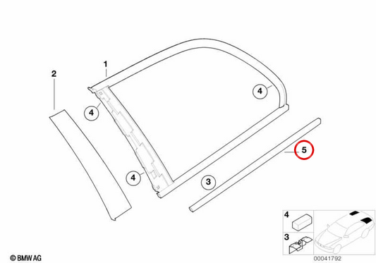 Sinistra sinistra OEM 51368194745 per BMW E46 (Berlina, Touring, Coupé, Compact). BMW originale.