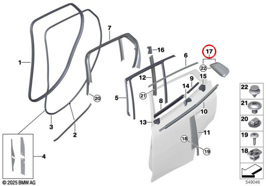 Pilar C stampo OEM 51375A2FC94 per BMW U10. BMW originale.