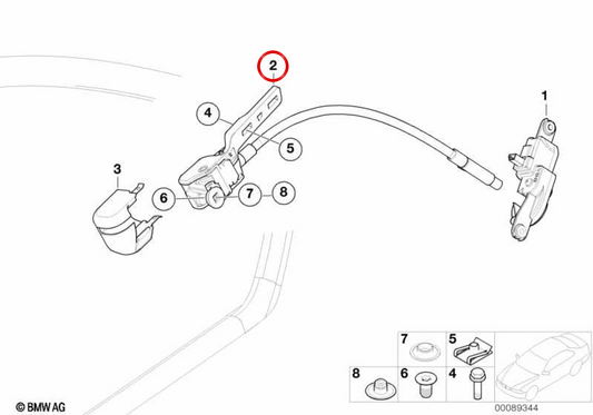 Rechtsklapper Fenstermechanismus 51377001622 für BMW E46. Original BMW.