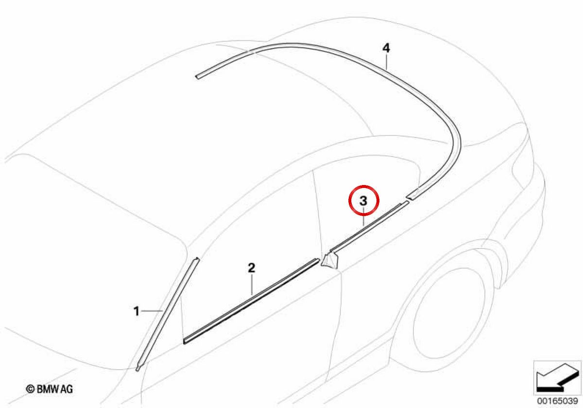 OM Copertura esterna OEM 51377164985 per BMW E88. BMW originale.