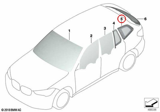 Rechts feste Klasse OEM 51377410068 für BMW G01, G08, F97. Original BMW.