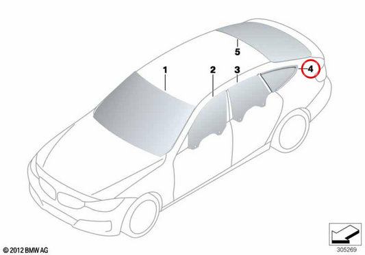 Classe gauche gauche OEM 51377412019 pour BMW F36. BMW d'origine.