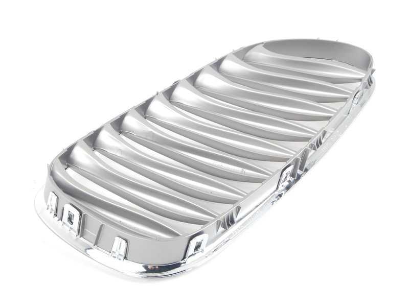 Rejilla decorativa izquierda OEM 51117117757 para BMW Z4 E85 (todos los modelos: 2.0i, 2.2i, 2.5i, con cambio manual y automático). Acabado en grafito. Original BMW.