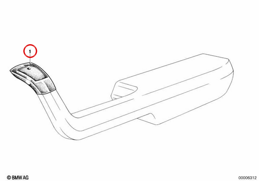 Armrest upper front left OEM 51411831921 for BMW 3 Series E21, 5 Series E12. Genuine BMW.