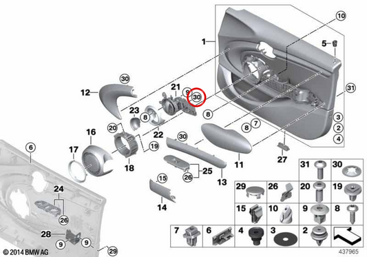 Bloqueio axial OEM 51412756689 para MINI R56, F56, Clubman F54, Cabrio F57... e muito mais. MINI originais.