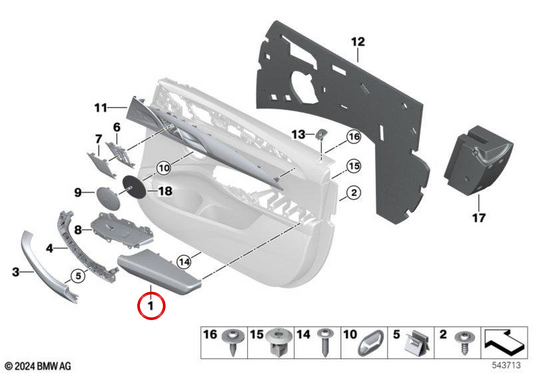 Supporto Izquierdo OEM 51415A31105 per BMW G01, G02. BMW originale.