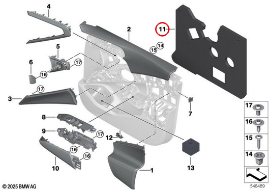 OEM dianteiro frontal acústico 51415A6E9D5 para BMW X3 (G45) XDRIVE 20I, XDRIVE 20D e muito mais. BMW original.