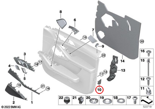OEM 51416998923 Couvercle à vis pour BMW G05, G06, G07. BMW d'origine.