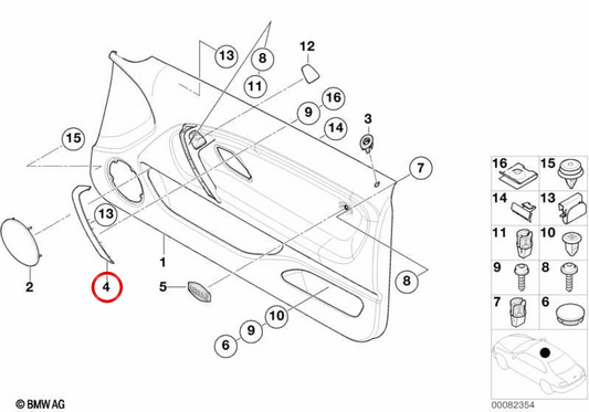 Modanatura destra OEM 51417030270 per BMW E46. BMW originale.