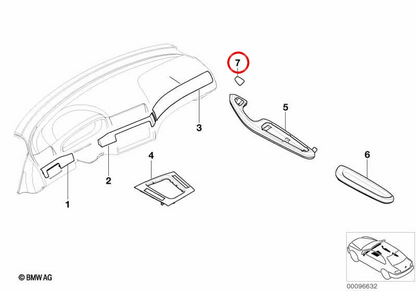 Acabamento Titan II OEM 51417053473 para BMW E46. BMW genuíno.