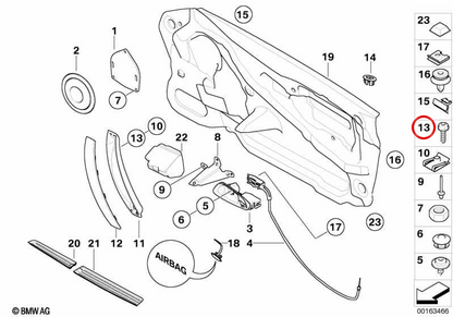 OM 514170988 Une vis de tête de risque pour BMW E88, E46, E93, E63, E64, E70, E71, E72, E85, E86 et Mini R56. BMW original et mini pièce.