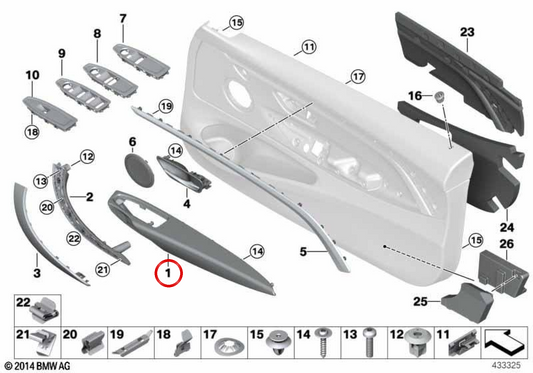 OEM 51417324605 Links vordere Unterstützung für BMW F32, F33. Original BMW.