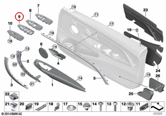 Interrupteur Interrupteur interrupteur OM 51417326364 pour BMW F33, F83. BMW d'origine.