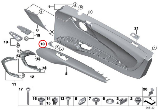 OEM 51417348023 Luce d'ingresso sinistra per BMW I12, I15. BMW originale.