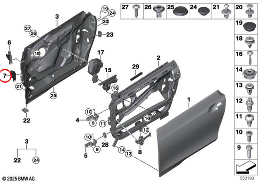 In basso a destra a destra -wing cerniera 51417363176 per BMW I3 (I01). BMW originale.
