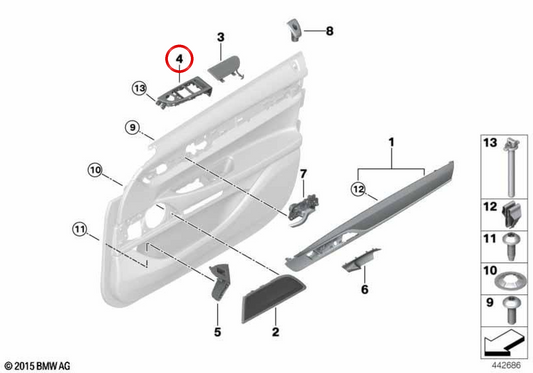 ** Couverture des embellis du commutateur pour CO -Pilot OEM 51417406246 pour BMW G11, G12. BMW original.