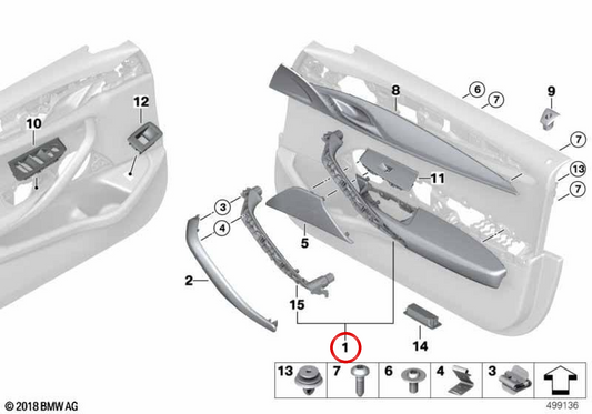 Support Support Left OEM 51417489261 für BMW G30, G31. Original BMW.