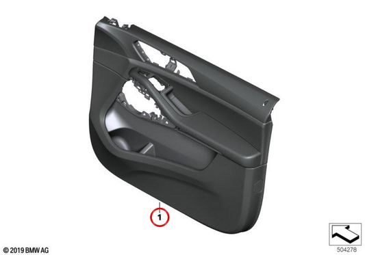 Revestimiento de puerta delantera derecha en cuero atlasgrau OEM 51417858864 para BMW X7 G07 LCI xDrive40d, xDrive40i, M60i y ALPINA XB7… y más. Original BMW