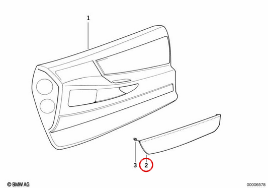 OEM 514170151 Poche de porte de porte gauche pour BMW E31. BMW d'origine.