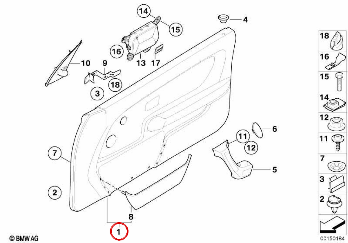 ONTER INTERIOR PANEL OEM 51418220165 for BMW E36. Original BMW.