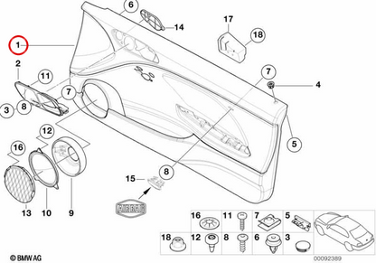 OEM 51418224079 Linkstürtafel für BMW E46. Original BMW.