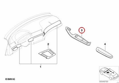OEM 51418259959 left front wood support for BMW E46. Original BMW.