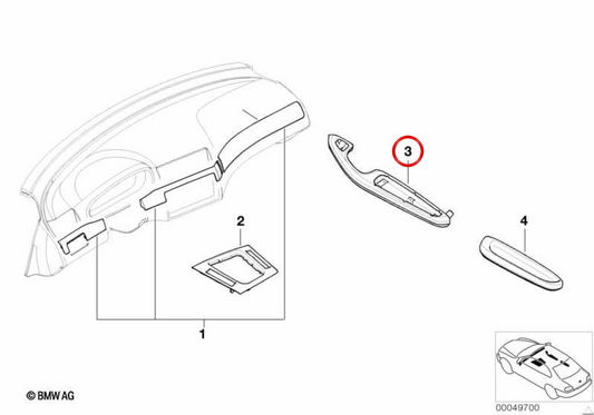 OEM 51418259959 Supporto in legno anteriore sinistro per BMW E46. BMW originale.