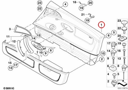 OEM 51418268131 left leather door panel for BMW E52. Original BMW.