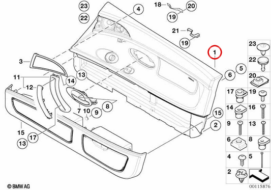 Pannello interno della porta in pelle destra OEM 51418268132 per BMW E52 (Z8). BMW originale.