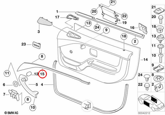 Right side molding OEM 51418398740 for BMW E36, Z3. Original BMW.