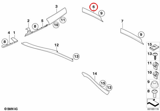 Mormatura in alluminio decorativo per porta anteriore sinistra OEM 51419112435 per BMW E71, E72. BMW originale.