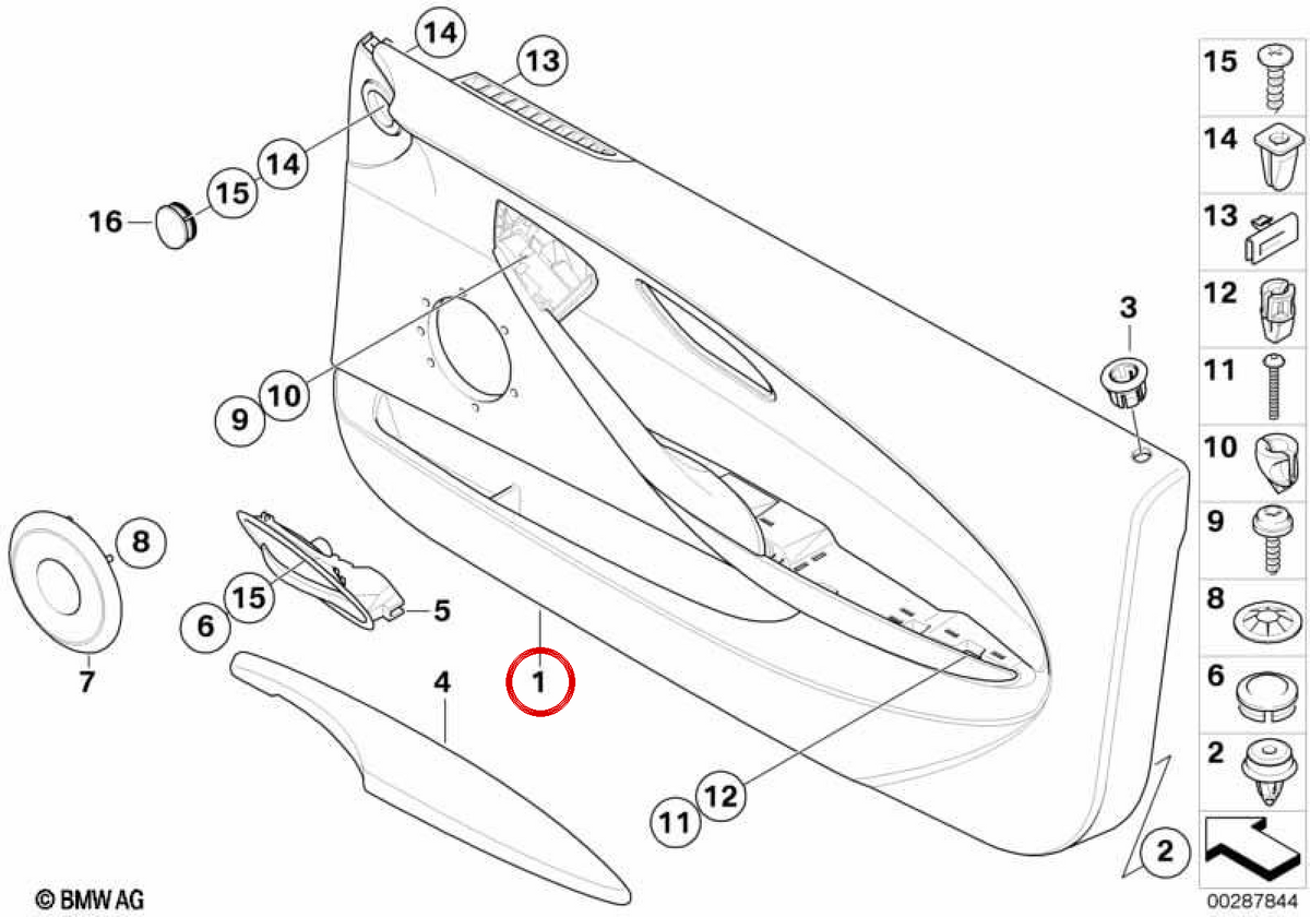 OEM Links Ledertür Panel 51419138403 für BMW E63 und E64. Original BMW.