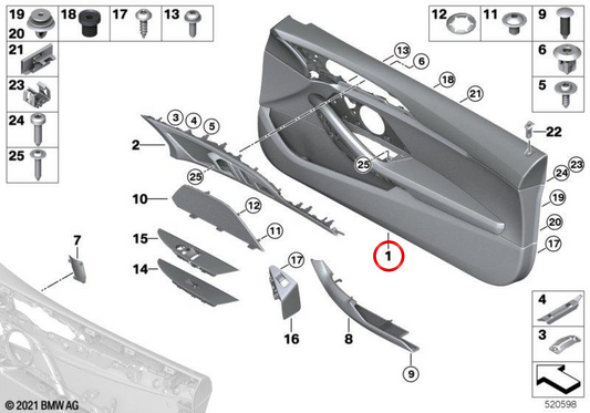 OEM 5141946161 Linkstür für BMW G14, G15. Original BMW.