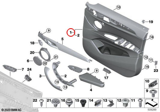OEM 51419471635 Linksvordere für BMW F39. Original BMW.
