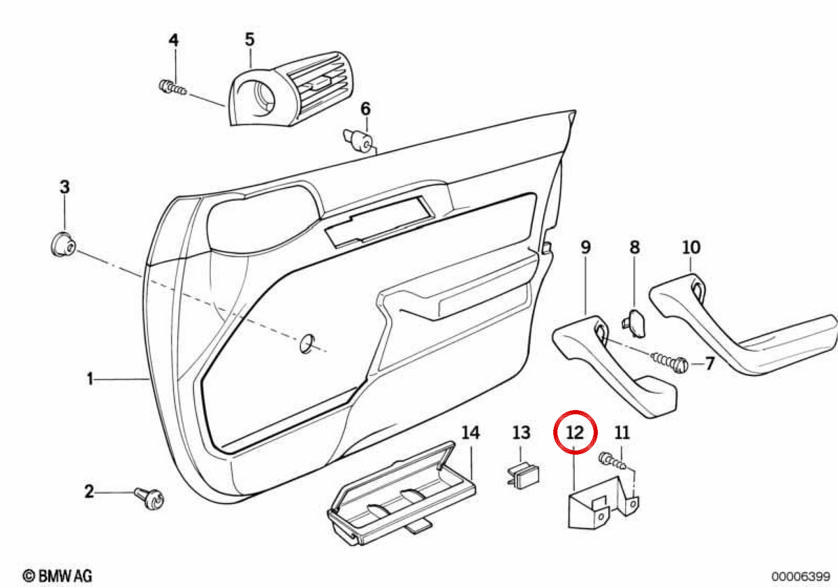 RIGHT REINFORCEMENT OEM 51421978758 for BMW E34. Original BMW.