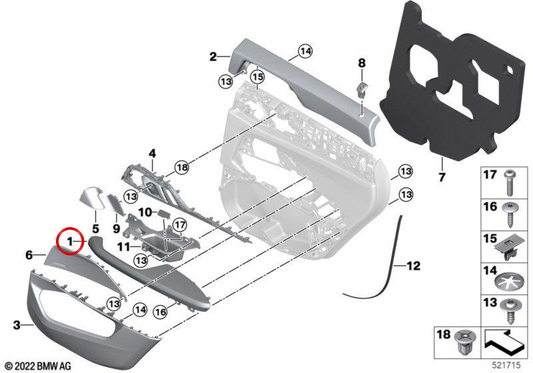 Izquierdo OEM 51425A46AE5 Heckstütze für BMW G26. Original BMW.