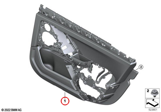 Dock posteriore destro OEM 51425A56938 per BMW G70. BMW originale.