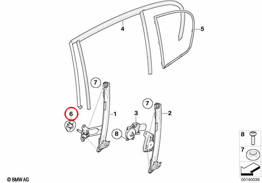 OEM 51427123505 tappo di gomma sinistro per BMW E87. BMW originale.