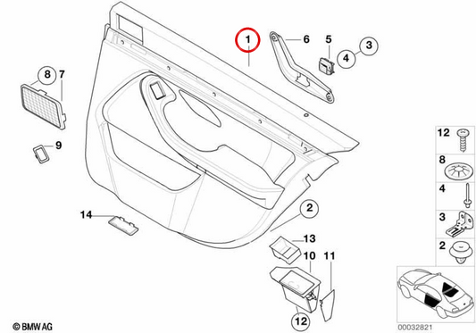 OEM Right Heck -Tür -Panel 51427140148 für BMW E39. Original BMW.