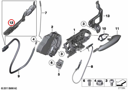 Innenräume rechter hinterer Tür OEM 51427216654 für BMW F07. Original BMW.