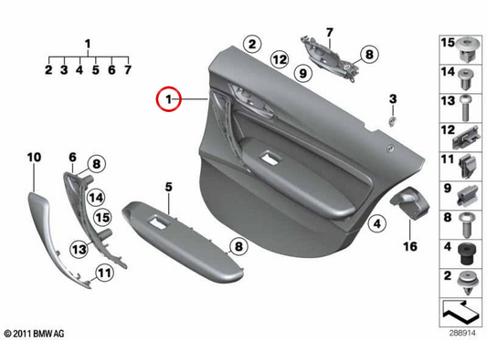 INTERIOR PANEL OF LEFT DOOR OEM 51427274503 FOR BMW F20. Original BMW.