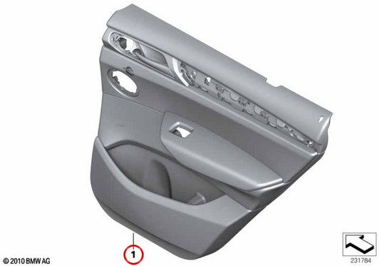 Panneau de porte arrière en cuir OEM 51427279921 pour BMW F25. BMW d'origine.