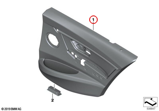 Leder -Hecktür -Panel OEM 51427280939 für BMW F30, F31. Original BMW.