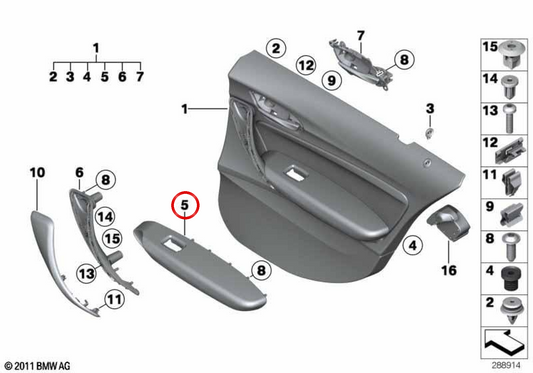 Izquierdo Support arrière OEM 51427283963 pour BMW F20. BMW d'origine.